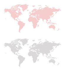 world map illustration vector in halftones of black and red.