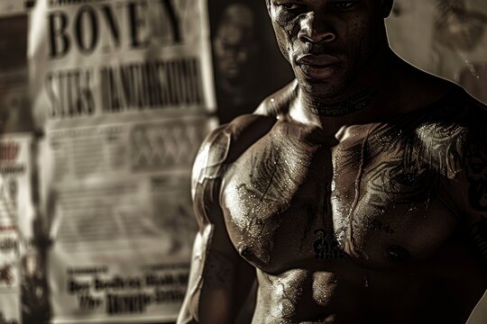 Health and Fitness Magazine Cover Showcasing a Boxer for a Wellness Campaign