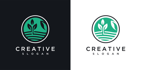 illustration Simple agriculture logo template icon design