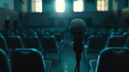 The microphone of the speaker in the seminar meeting room