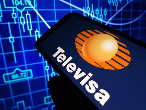 Konskie, Poland - May 15, 2024: Televisa company logo displayed on mobile phone