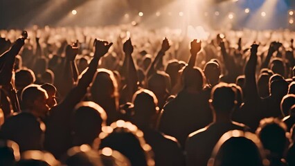 Energetic Crowd Enjoys Concert Atmosphere Generative AI