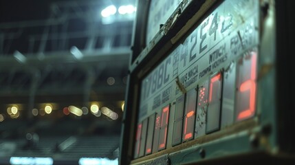 Final Inning Scoreboard Close-Up in a Tense Playoff Baseball Game