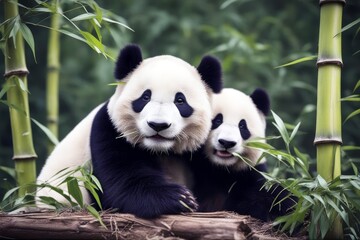 'eating giant bear bamboo panda mammal asian animal asia big black china chinese colours cute east endanger endangered fat forest fur grass habitat ravenous jungle nature orient oriental park rare'