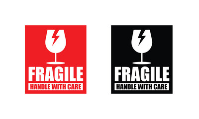 Fragile handle with care sticker label transparent png