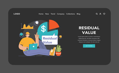 Amortization and depreciation dark or night mode web, landing