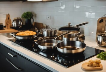 counter kitchen electric stove Saucepan