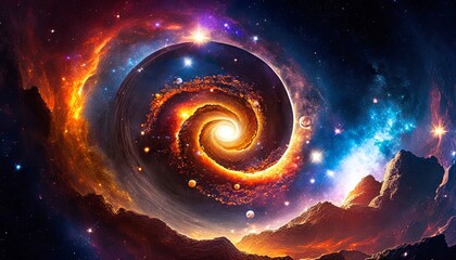 Obraz premium spiral galaxy background