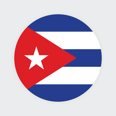 Naklejka premium National flag of Cuba. Cuba Flag. Cuba Round flag. 