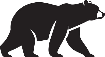Bear silhouette vector on white background.