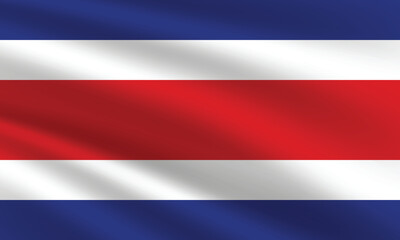 National flag of Costa Rica. Costa Rica Flag. Waving Costa Rica flag.
