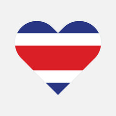 National flag of Costa Rica. Costa Rica Flag. Costa Rica Heart flag. 
