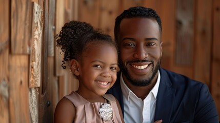 African American father and daughter smiling together - Powered by Adobe