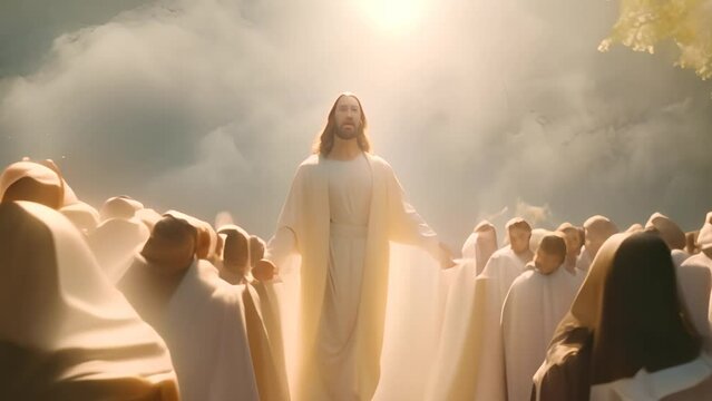 Jesus Surrounded by Group of People Generative AI