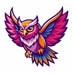 logo-for-an-owl-catches-prey-on-the-fly--vibrant