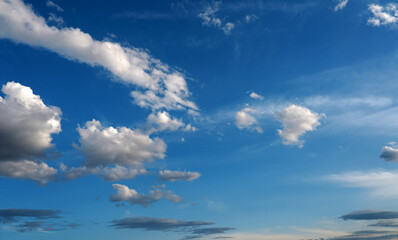 blue sky with fantastic clouds for photo background