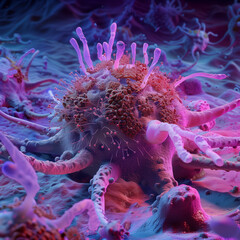 High-Resolution Image of a Human Cancer Cell