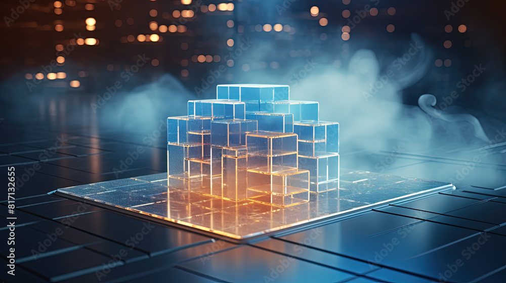 Aufkleber Data cloud structure concept with digital technology cloud sign for online backup and network compute power service.