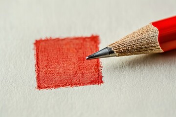 A pencil with a red eraser on paper