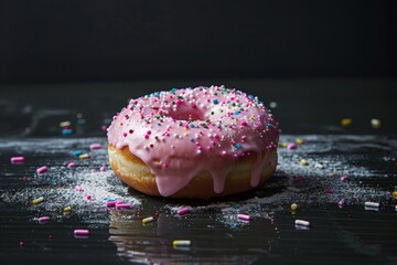 Luscious and creamy donuts against dark surroundings