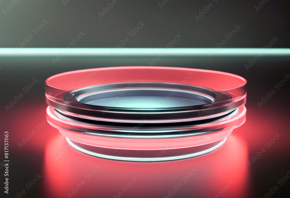 Poster 'space product minimal show empty platform composition transparent design shining render rings shape
