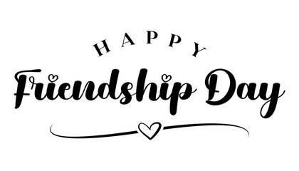 Happy friendship day lettering text vector illustration.
