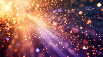Abstract chaotic sparkling glittering background with color bokeh.