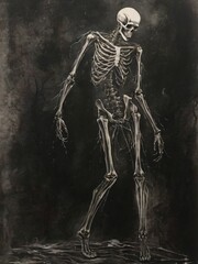 Dance With Death Skeleton Painting Generative AI Illustration 