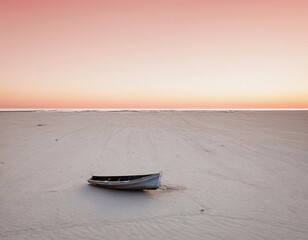 old abandoned boat at the beach