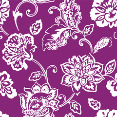 Floral seamless pattern with big flowers and  Vector illustration.