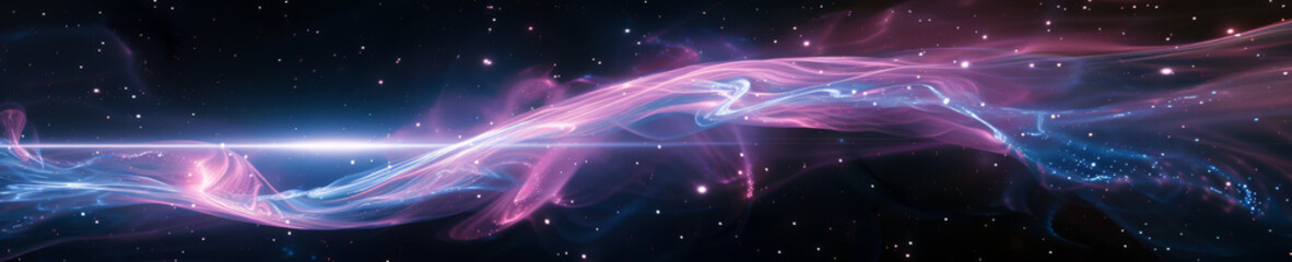 Cosmic Phenomenon with Streaming Pink and Blue Ribbons