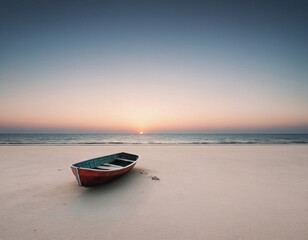 old abandoned boat at the beach