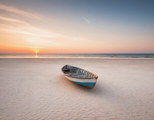 old abandoned fishing boat at the beach