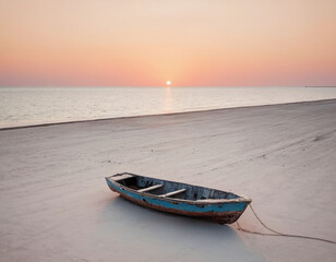 old abandoned fishing boat at the beach