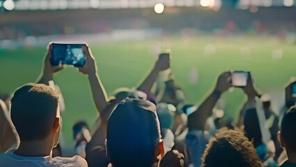 Group of People Taking Pictures at Soccer Game Generative AI - Powered by Adobe