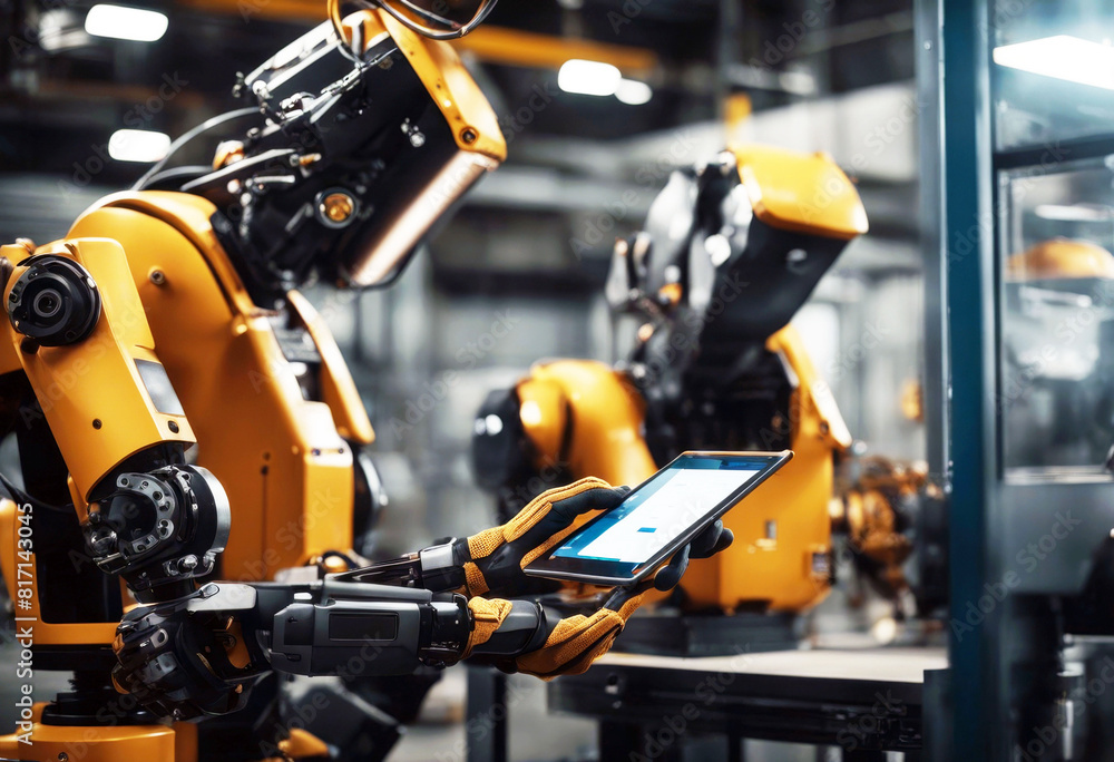 Poster 'concept 0 4 industry operation manufacturing gital robotics welding monitoring intelligent machine 