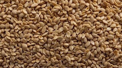 Fototapeta premium Close up of sesame seeds showcasing their tiny size and texture