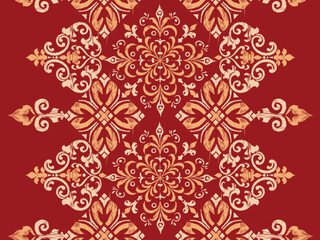 ikat ethnic seamless pattern in tribal. Beautiful fabric Indian style. Design for background, wallpaper, illustration, fabric, clothing, carpet, textile, batik, embroidery.