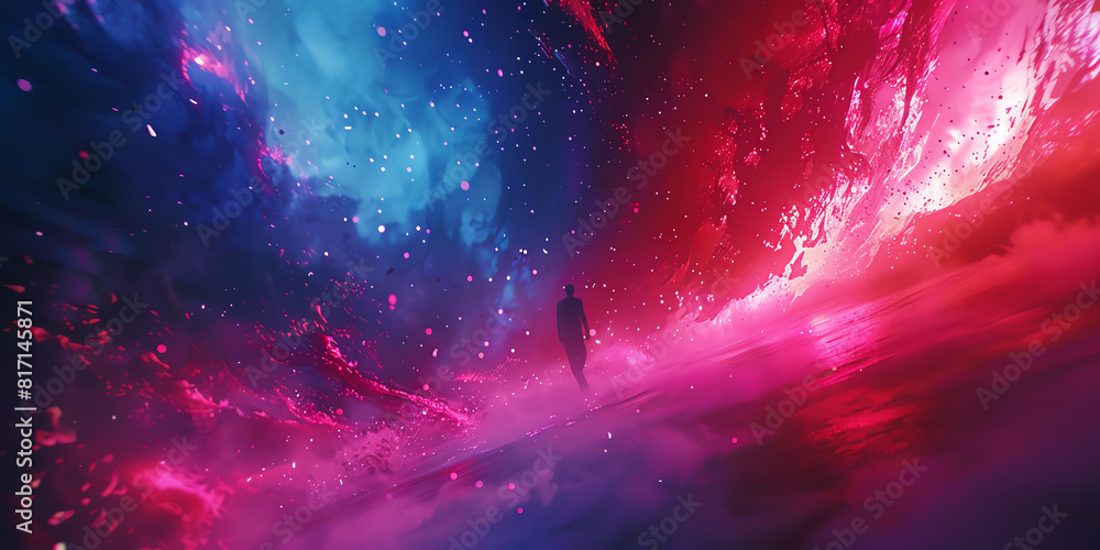Poster explore the synergy between futuristic technologies and intricate dance forms through a unique persp