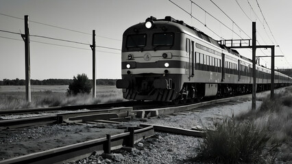 Fototapeta premium Monochrome image of a vintage train