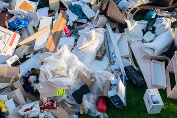 Big garbage on the street in dump day in Germany.