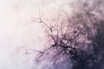 Mysterious smokey texture with dark twisted branches overlay