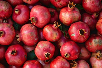 Fresh Pomegranates at Market