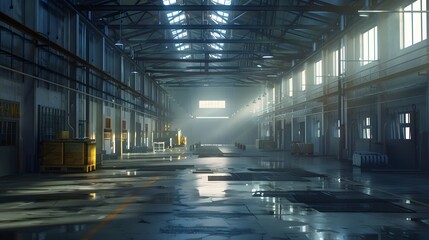 Obraz premium Empty factory warehouse