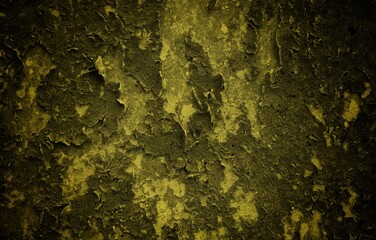 yellow wall theme background, Horror midnight view background of blank spooky vibrant bright mustard yellow grunge spider web or cobweb on halloween theme textured rustic scratched wallpaper