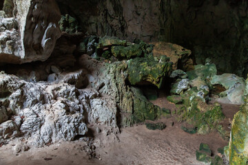 View of an empty cave in the national park Los Haitises. Samana