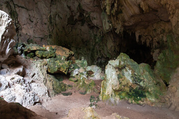 Inside of a cave in the national park Los Haitises. Dominican Republic