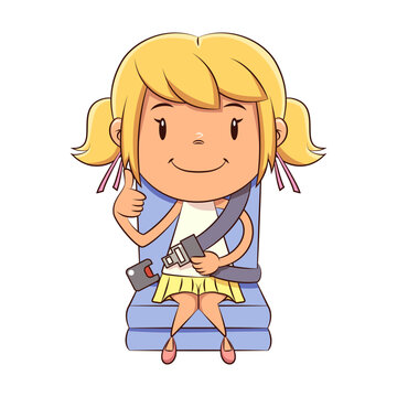 recommend clip art: Little girl seat belt, buckle up