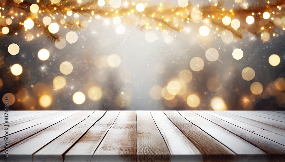 Poster christmas lights on table