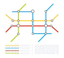 Metro subway city map. Underground transport system. Public transport